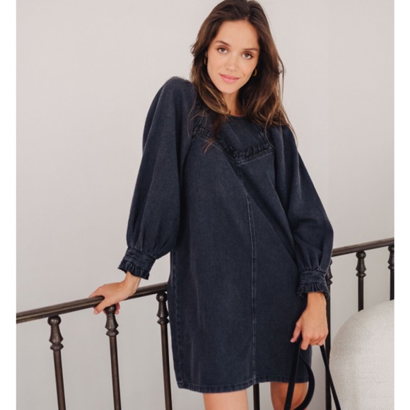 Saaj Paris - Grey denim dress - Robe Candice - Picture 2 of 6